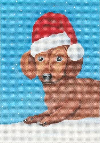 Christmas Dachshund Painted Canvas Scott Church Creative - 1