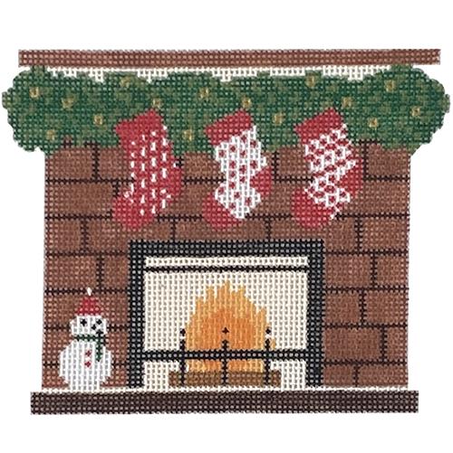 Christmas Eve Fireplace Painted Canvas Audrey Wu Designs - 1