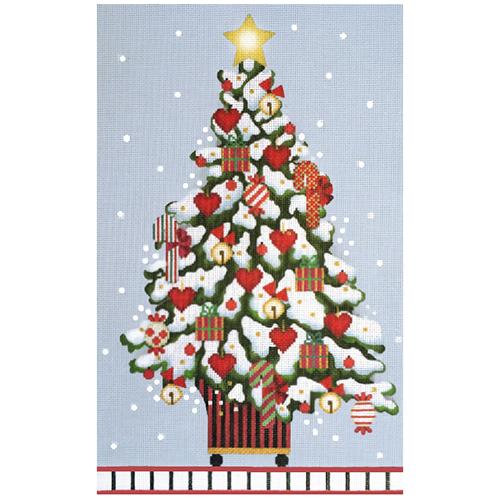 Christmas Heart Tree Painted Canvas Melissa Shirley Designs - 1