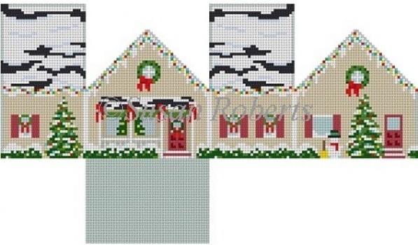 Christmas House Painted Canvas Susan Roberts Needlepoint Designs, Inc. - 1