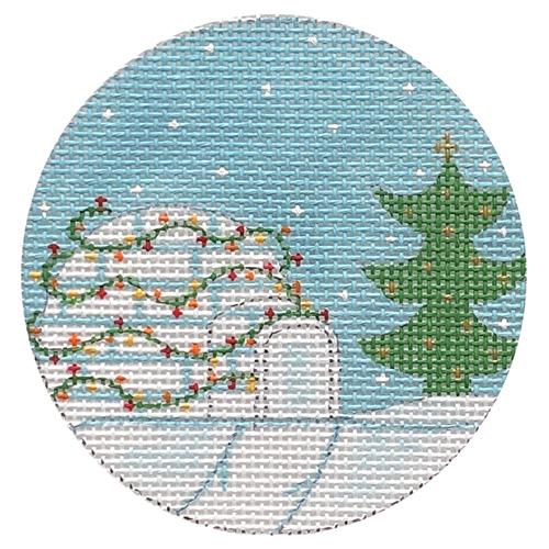 Christmas Igloo Painted Canvas Alice Peterson Company