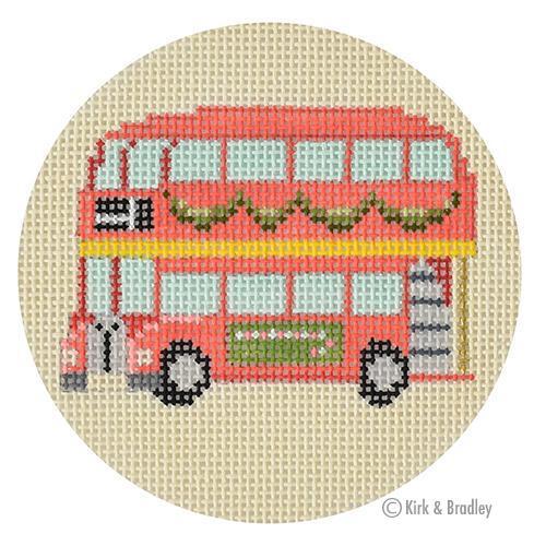 Christmas in London - London Bus Painted Canvas Kirk & Bradley