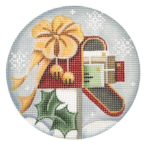 Christmas Letters Ornament Painted Canvas Rebecca Wood Designs - 1