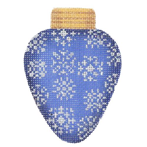 Christmas Light Royal Blue with Snowflakes Painted Canvas Burnett & Bradley - 1