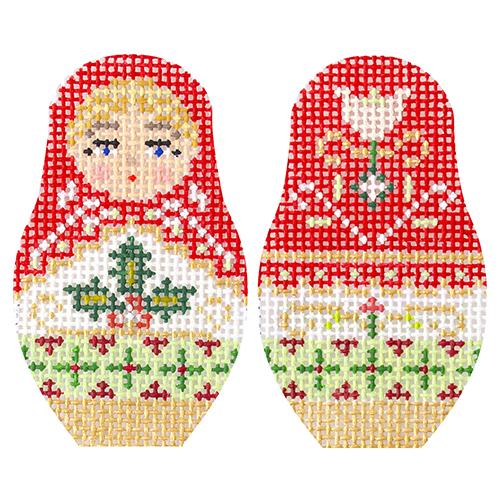 Christmas Russian Dolls Extra Small Painted Canvas Kirk & Bradley - 1