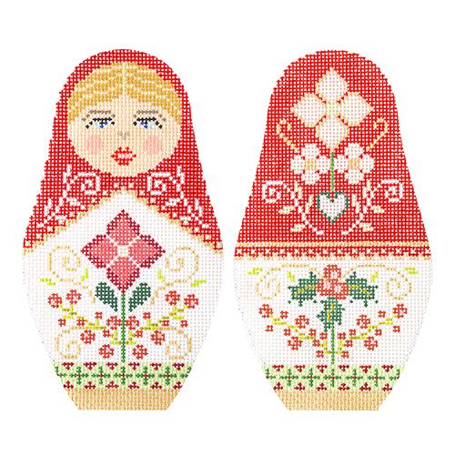 Christmas Russian Dolls Large Painted Canvas Kirk & Bradley - 1