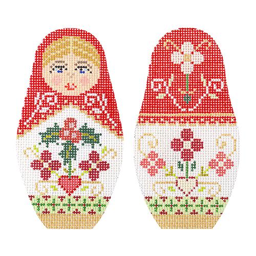 Christmas Russian Dolls Medium Painted Canvas Kirk & Bradley - 1
