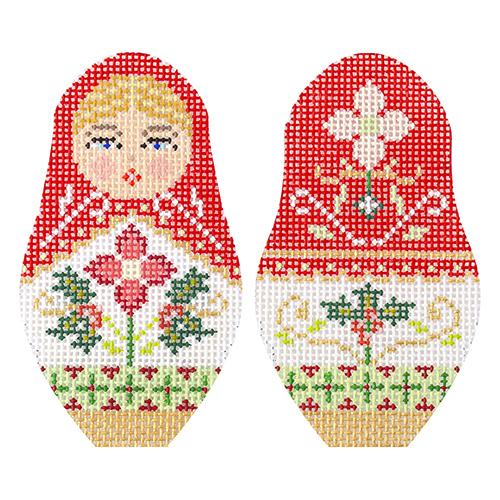 Christmas Russian Dolls Small Painted Canvas Kirk & Bradley - 1