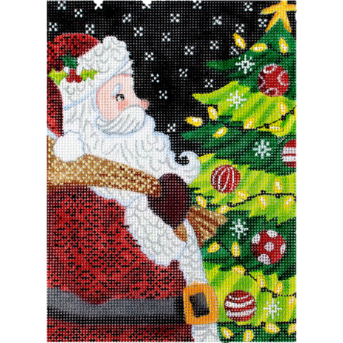 Christmas: Santa and Tree Painted Canvas Painted Pony Designs