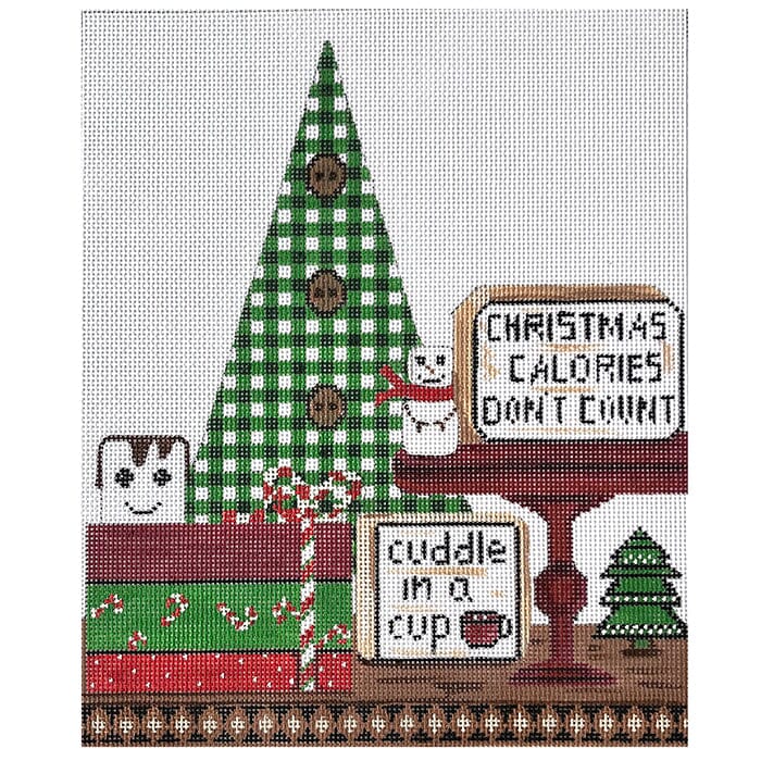 Christmas Shelf Painted Canvas Alice Peterson Company - 1