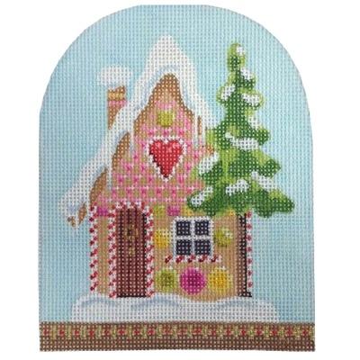 Christmas Snowdome Gingerbread House Painted Canvas Kirk & Bradley - 1