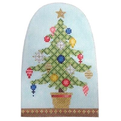 Christmas Snowdome Little Tree Painted Canvas Kirk & Bradley - 1
