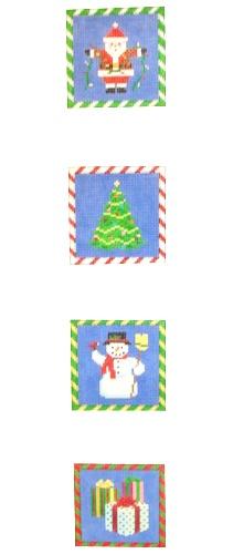 Christmas Times Coasters Painted Canvas Susan Roberts Needlepoint Designs Inc.