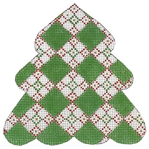 Christmas Tree Diamonds Tree with Stitch Guide Painted Canvas Danji Designs - 1