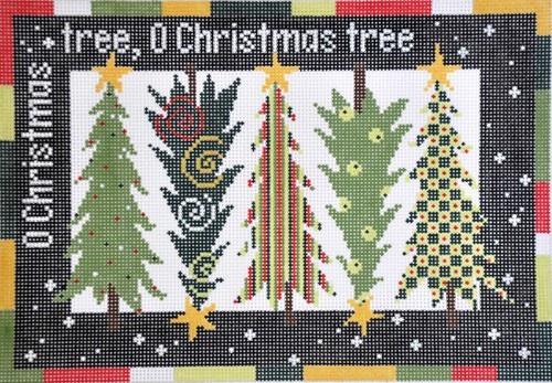 Christmas Trees Painted Canvas Pippin