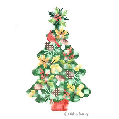 Christmas Woodland Tree Painted Canvas Kirk & Bradley - 1