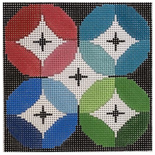 Circles Square Painted Canvas Danji Designs
