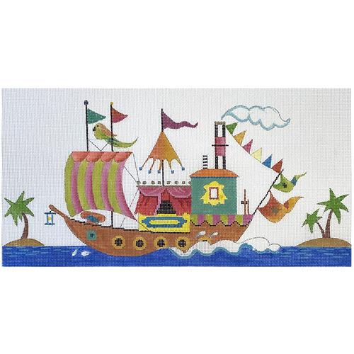 Circus Boat Painted Canvas Colors of Praise - 1