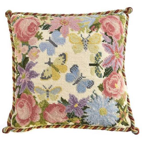 Clematis, Roses & Butterflies Needlepoint Kit Kits Elizabeth Bradley Design 