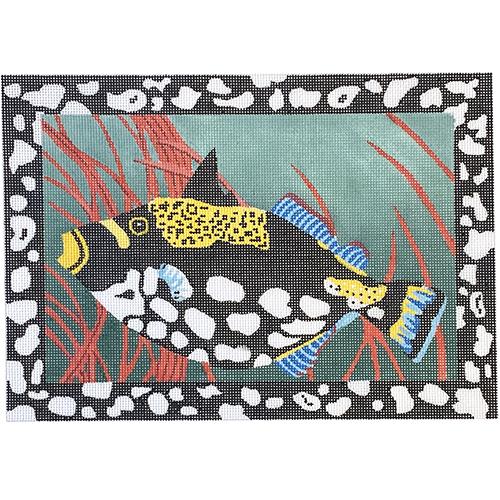 Clown Triggerfish Painted Canvas Waterweave - 1