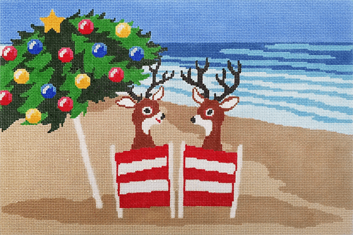 Coastal Christmas Painted Canvas CBK Needlepoint Collections