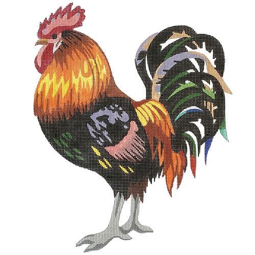 Cock Painted Canvas Alice Peterson Company
