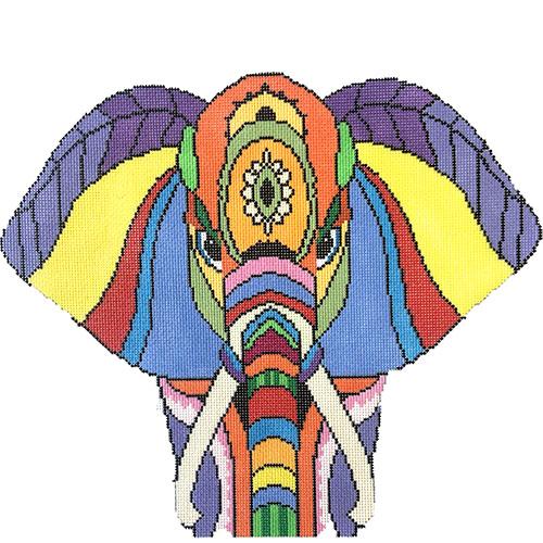Colorful Elephant Painted Canvas A Stitch in Time