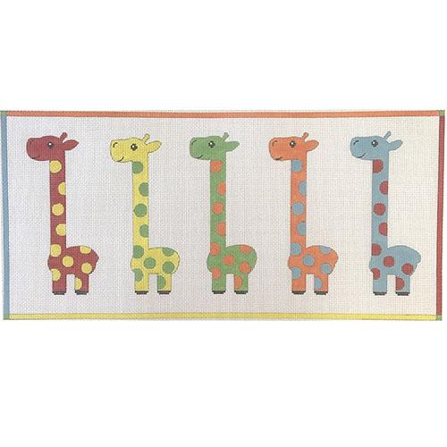 Colorful Giraffes Painted Canvas Alice Peterson Company