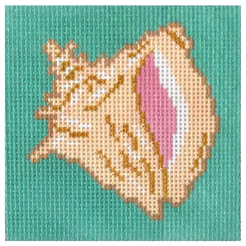 Conch Shell Insert Painted Canvas Morgan Julia Designs - 1