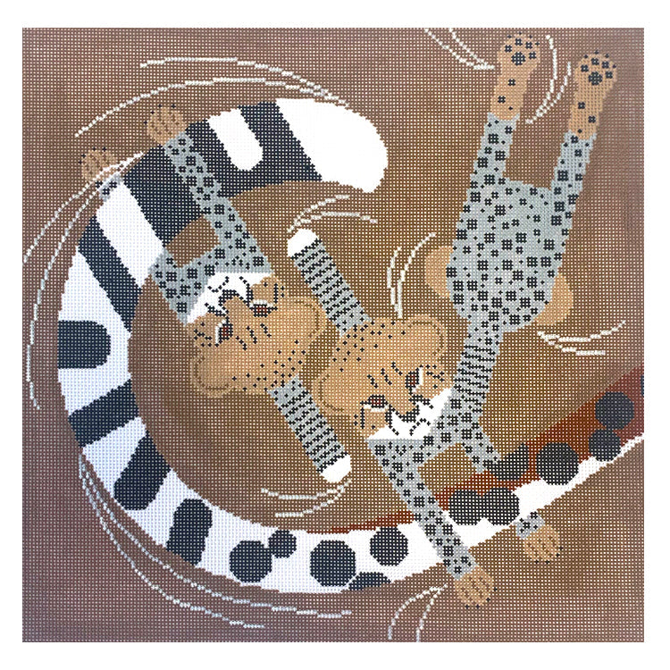 Convivial Pursuit Painted Canvas Charley Harper