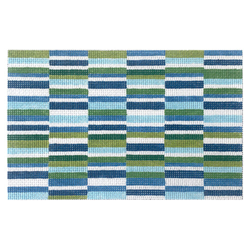 Cool Colors Block Clutch Painted Canvas Kristine Kingston - 1