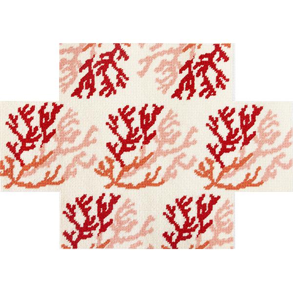 Coral Brick Cover Printed Canvas Needlepoint To Go