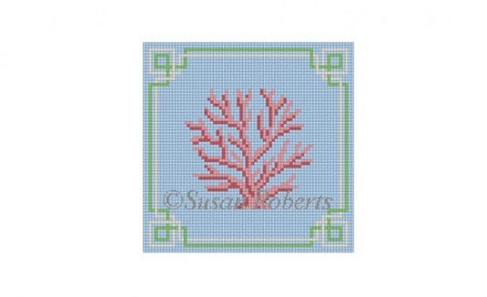 Coral Coaster Painted Canvas Susan Roberts Needlepoint Designs Inc. 