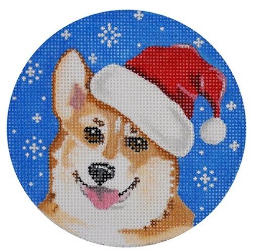 Corgi Santa Painted Canvas Pepperberry Designs