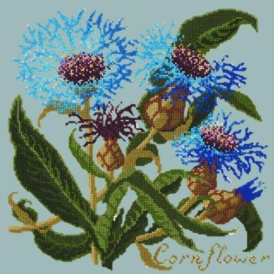 Cornflower Needlepoint Kit Kits Elizabeth Bradley Design Pale Blue
