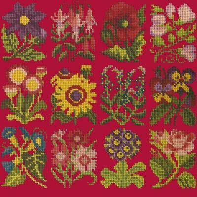 Cottage Garden Favourites Needlepoint Kit Kits Elizabeth Bradley Design Bright Red