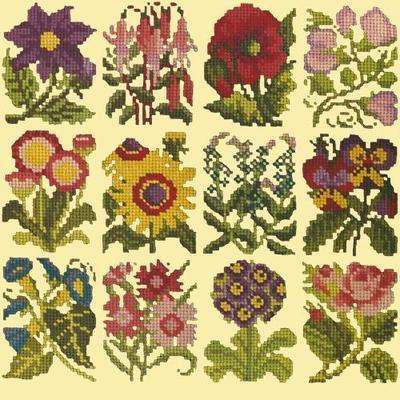 Cottage Garden Favourites Needlepoint Kit Kits Elizabeth Bradley Design Butter Yellow