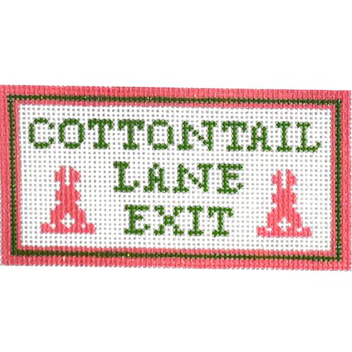 Cottontail Lane Exit Ornament Painted Canvas Kimberly Ann Needlepoint - 1