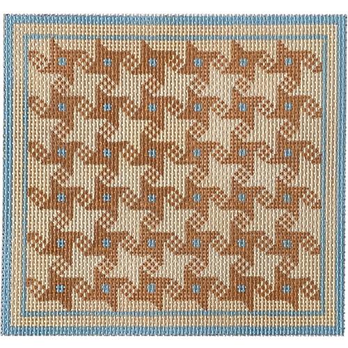 Country Quilted Geometric Painted Canvas Hello Tess