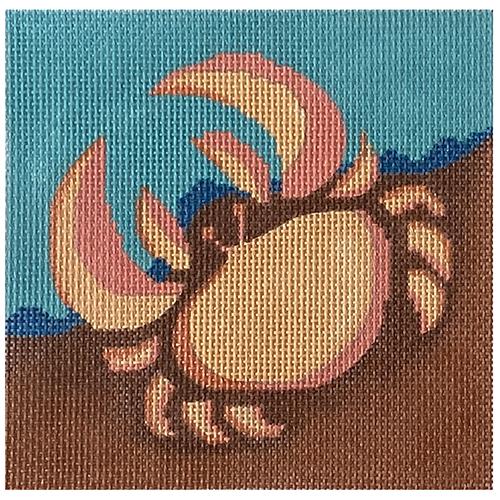 Crab in the Sand Painted Canvas All About Stitching/The Collection Design