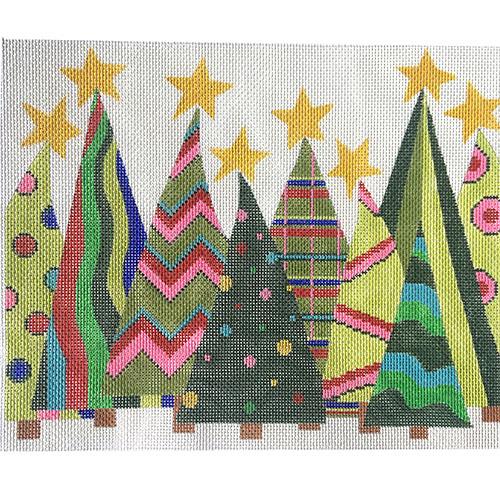 Crazy Christmas Trees 2 Painted Canvas Alice Peterson Company - 1