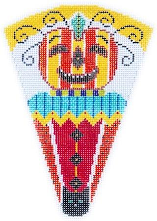 Crazy Jack O Lantern Cone Painted Canvas Shelly Tribbey - 1