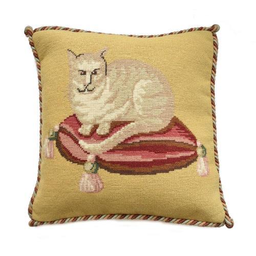 Cream Cat Needlepoint Kit Kits Elizabeth Bradley Design 