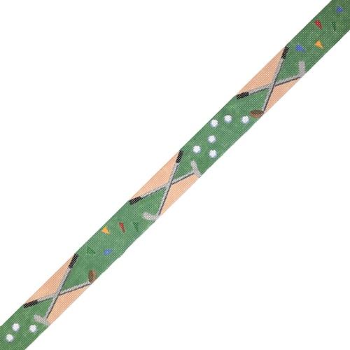 Crossed Clubs, Golf Balls, and Tees Belt Painted Canvas The Meredith Collection - 1