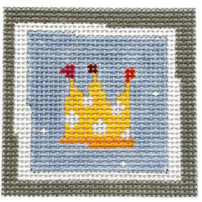 Crown with Dots Small Square Painted Canvas Pippin - 1