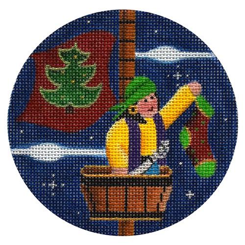Crow's Nest Christmas Painted Canvas Rebecca Wood Designs - 1