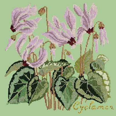 Cyclamen Needlepoint Kit Kits Elizabeth Bradley Design Pale Green