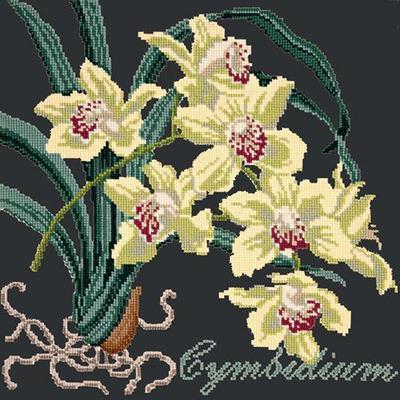 Cymbidium Needlepoint Kit Kits Elizabeth Bradley Design Black
