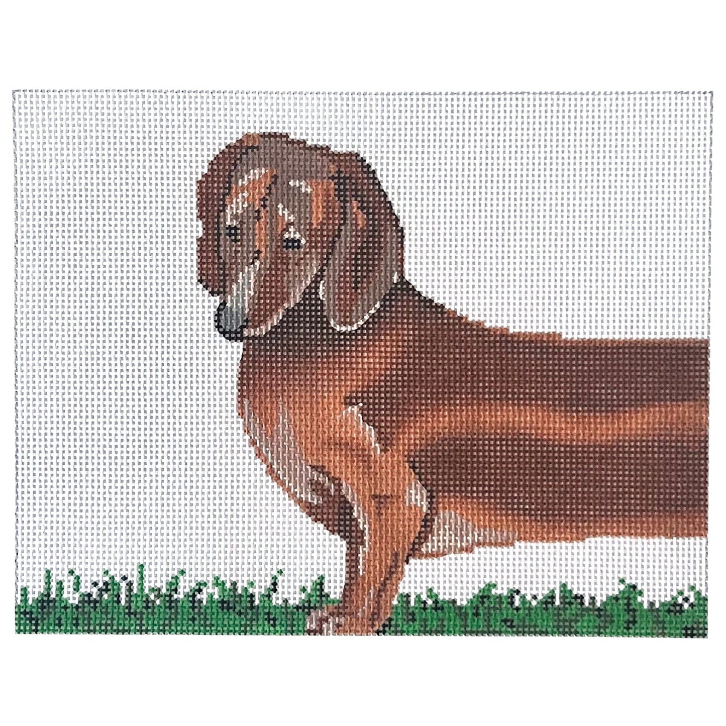 Dachshund 2 Part Pillow Painted Canvas Susan Battle Needlepoint