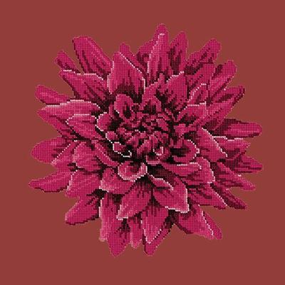 Dahlia Needlepoint Kit Kits Elizabeth Bradley Design Dark Red